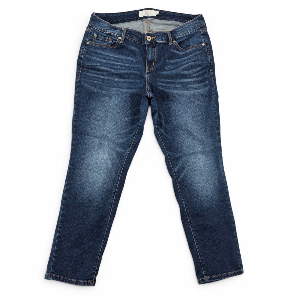 Torrid Womens 16R First At Fit Jeans Dark Wash Straight Leg Stretch Denim EUC
